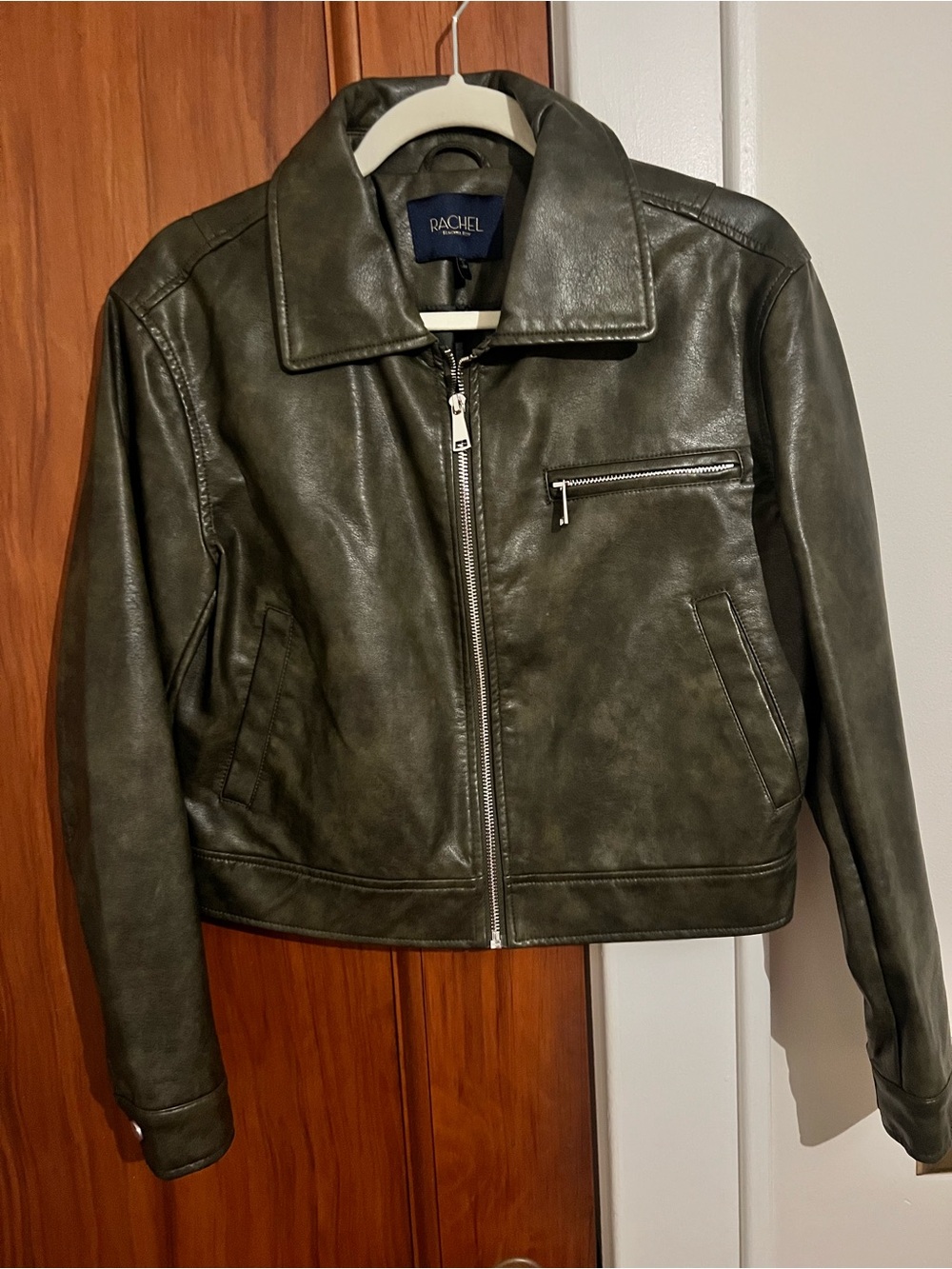 RACHEL Rachel Roy Faux Leather Zip-Front Jacket